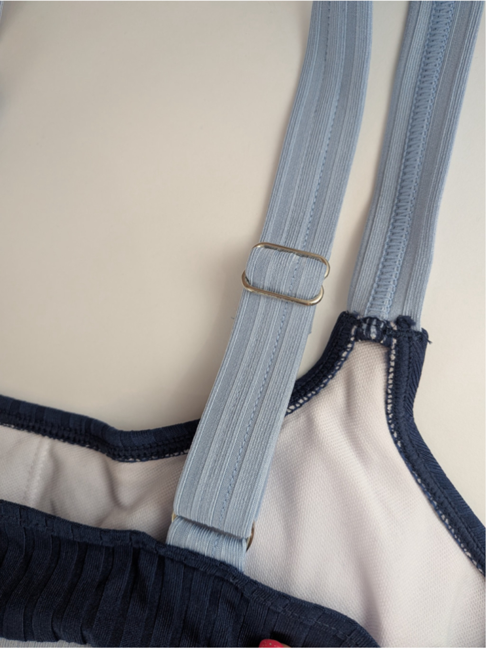 Cupshe Navy & Light Blue Ribbed Bikini Set S - Picture 5 of 10